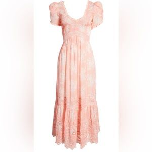 LoveShackFancy Galil Floral Eyelet Maxi Dress